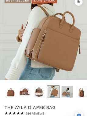 The Ayla Diaper Bag Backpack — Tan